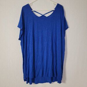 506. St. John's Bay Short Sleeve Shirt Blue Sz 3X